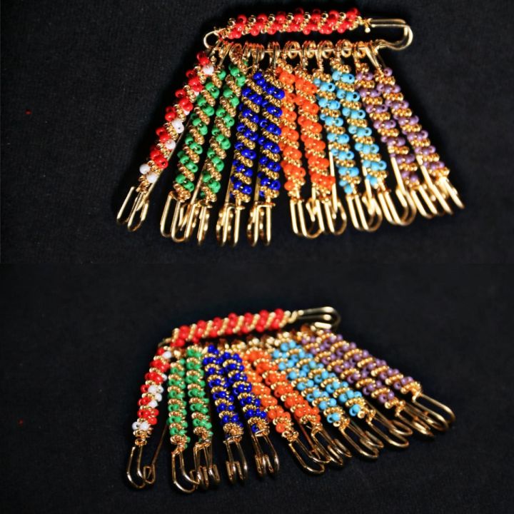 New Hijab Pins Scarf Pins For Women Stylish Multicolor Bead Pins for Women Safety Scarf Pins Hijab Pins Multicolor Bead Pin Stylish New Hijab Pins Fancy Scarf Pins, Now in a Beautiful Pack of 6-12 Pins in Multi Colors