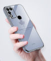 For Infinix Hot 11 Play Back Cover with Lanyard Fashion Shiny Plating Maple Leaf Design Camera Lens Protection Square Edge Soft Silicone Protective Phone Case. 