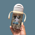 320ml Penguin Baby Training Cup kids Training Bottle Plastic Transparent Baby Beaker with Handle Water Sipper. 