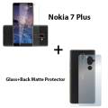 Nokia 7 Plus Polish 2.5D Tempered Glass Screen Protector Polish Glass + Back Matte Protector Soft Skin Sheet Soft Film Protection For Nokia 7 Plus. 