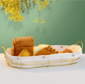 Bread Serving Baskets- Gold Plated Bread Trays with Inner-Large. 