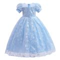 Toddler Girls Lace Princess Dress, Sleeveless Round Neck 3D Flower Formal Dress Party Gown. 