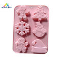 ABH Christmas Series Baking Stencil 6 Cells Soft Silicone Cartoon Xmas Patterns Casting Die DIY Craft Pan for Soap Chocolate. 
