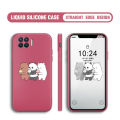 BILI for OPPO F17 Pro / A93 2020 / Reno4 F Back Cover Three Bare Bears and Cone Multicolor Liquid Silicone Phone Case Soft Square Lens Protection Phone Cases. 