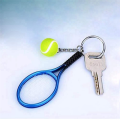 12 Pcs Tennis Racket Keychain Mini Keychain Fashionable Tennis Ball Split Ring Keychain for Sport Lovers Team. 
