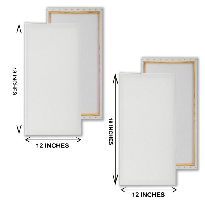 2 Pieces Of 12 X 18 Inches Primed Canvas Boards For Painting