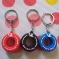 Pack Of 2 F1 Racing Tyre Key Chain,Wheel Tyre Auto Keychain,Mini Cute Tire Keyring,Soft Rubber. 