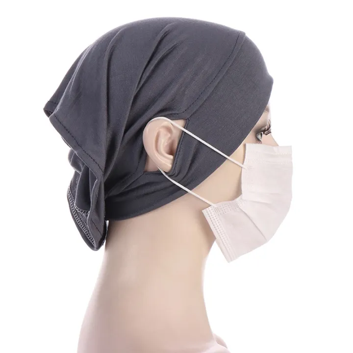 Solid%20Color%20Women's%20Islamic%20Muslim%20Hijab%20Turban%20Cap%20Women%20Hijab%20Undercap%20With%20Ear%20Hole%20Hijab%20Caps%20Bandanas%20Cap%20Headscarf%20Bonnet%20-%20Image%203