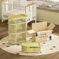 Freestanding Toy Organizer Cart With 3 Tier Foldable Storage Cabinet. 