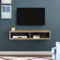 Floating Wooden TV Wall Mount Shelf TV Console,Wooden Stand,Burka Bark. 