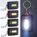 Portable Mini COB LED Keychain Flashlight 3 Mode Key Chain Keyring Flash Light Lamp Torch Pocket Emergency Light （Batteries not included）. 