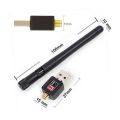 WiFi Wireless Network Card USB 2.0 150M 802.11 b/g/n LAN Adapter with rotatable Antenna for Laptop PC Mini Wi-fi Dongle. 