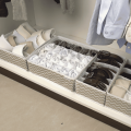 Drawer Organizer Set of 4 Sturdy white Drawer Organizer to sort Your bedroom, Wardrobe and Drawer - Tidy Up Your Space with our Collapsible Clothes Organizer for Shirts, Ties, Socks, Bras, Underwear. 
