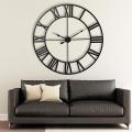 Classic Large Metal Wrought Iron Wall Clock Roman Numerals Steampunk Home Decor. 