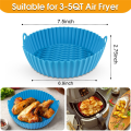 2PCS Silicone Air Fryer Liners Reusable Air Fryer Pot Air Fryer Accessories Baking Parchment Paper. 