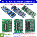 3S 12V 10A/20A/25A/40A/60A Li-ion Battery BMS Protection Board for 18650 Rechargeable Cells, Overcharge & Short Circuit Safety Module by Electrica. 