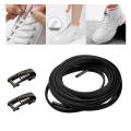 No Need Tie Shoe Laces Adults Sneakers Stretch Tie of Less Shoe Laces for Backpacking Black Lace Black. 