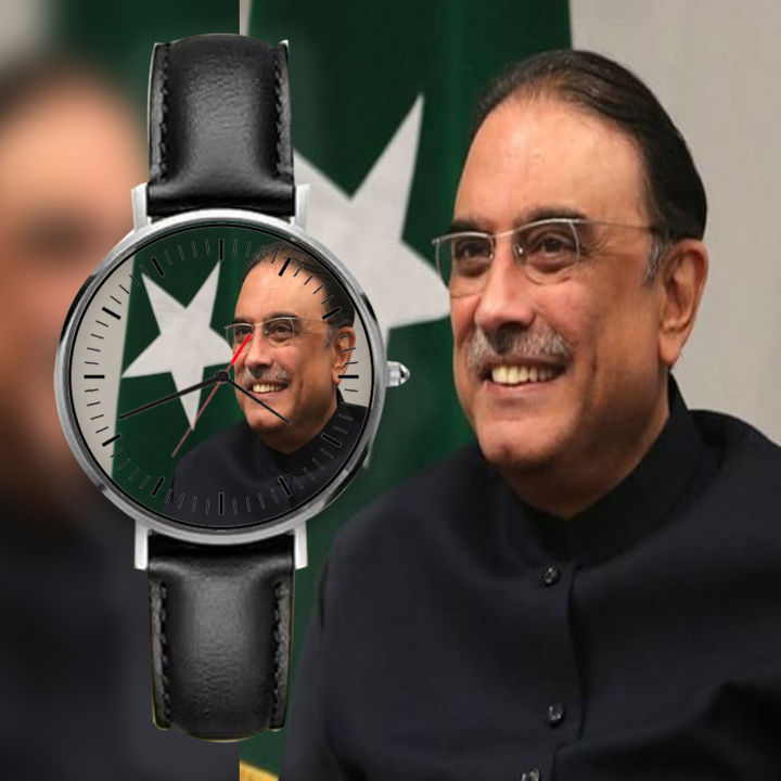 Asif Ali Zardari Wrist Watch Amazing Personality Great Man Stylish Watch for Fans at CustomizeGiftsPK