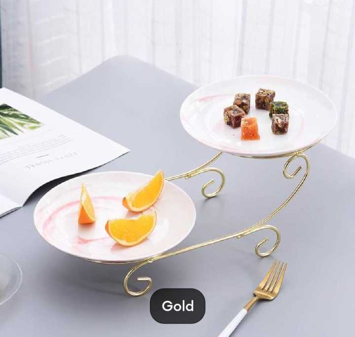 Without Plates Cake stand Ceramic Cake Display Stand Fruite PlateSnack Cake Dessert Display Stand Storage Rack Room Dried Fruit Using For Home DecoraMulti-layer Cupcake Stand Light Luxury Dessert Table Wedding Party Cake Plate Afternoon Tea Snack Stand