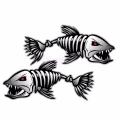 MA Skeleton Fish Bones R&L Vinyl Decals Stickers Kayak Fishing Boat Car Parts-Multicolor. 