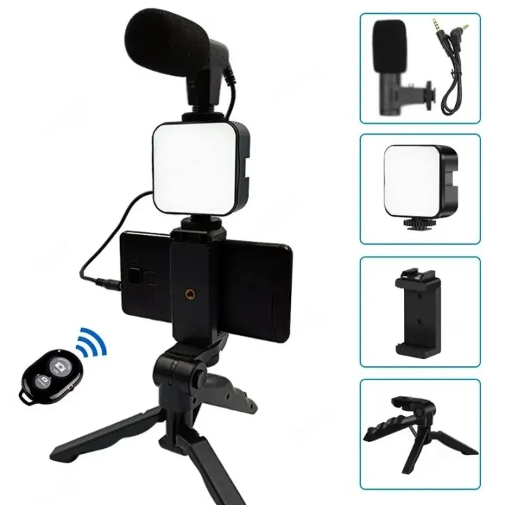 Vlogging%20Kit%20Accessories%20for%20Mobile%20Phone%20DSLR%20Camera%20Video%20Recording%20with%20Tripod%20Shoot%20Mic%20360%20LED%20Remote%20Selfie%20Light%20for%20Live%20Streaming%20-%20Image%205