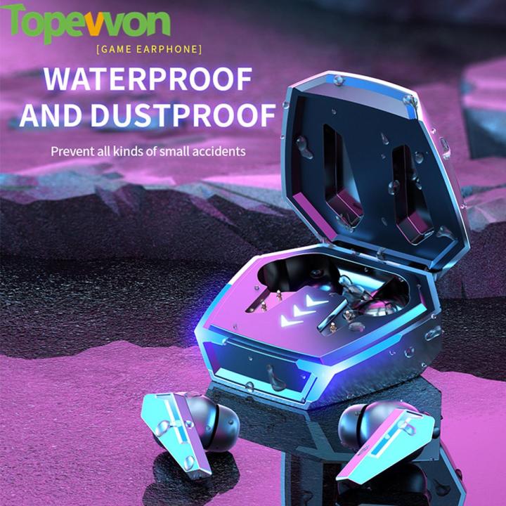 Topewon New Wireless Gaming Headsets 40ms Low Latency  Bluetooth 5.0 Headphone Sports Waterproof Earphone Noise Cancelling Earbuds