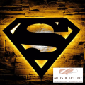 3D Superman Wall Lamp - Gaming Decor - Aesthetic room decor - Color Black. 