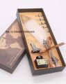 Feather Quill Dip Pen Calligraphy Pen Set with 5 Metal Nibs Natural Handcrafted Luxury Quill Pen and Ink Set Best Gift. 