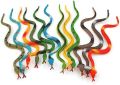 6 Different Colour Assorted Rubber Toy Snake  Soft Flexible Realistic Floating Plastic Snakes  Colorful Set for Reptile School Collection, Birthday Party. 