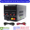 Titan TN 605D 60V 5A Adjustable DC Regulated Power Supply with LED Display, Overload Protection & Dual Knobs Control by Electrica. 