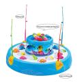 Double-Layer Electric Spinning Fishing Game With Music Light 4 Magnetic Fishing Rods. 