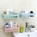 Multipurpose Kitchen Bathroom Shelf Wall Holder Storage Rack Bathroom Rack Storage Box Strong Magic Sticker Shower Rack Shelf - Random Color. 