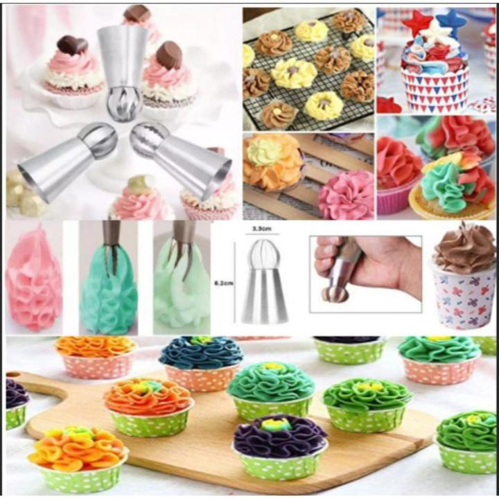 PCs Russian Nozzle Spherical Ball Stainless Steel Icing Piping