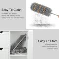 Microfiber Duster Extendable with 2m Extra Long Handle, Hand Duster, Bendable Head and Chenille Head, Washable Feather Dusters for Cleaning Cobwebs Ceilings Fans Cars. 