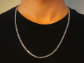Silver/Black/Golden Stainless Steel Italian Thin Cuban Chain For Men/Boys Neck. 