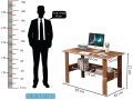 Engineered Wood Computer Desk with One Tier Shelves Laptop Study Table for Office Home Workstation Writing Modern Desk (ST-004/Oak Brown / 90 x 50 x 77 cm). 