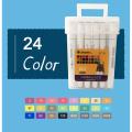 Marie's Alcohol Ink Dual Tip Markers | Marie's Painting Marker Set of 24 Art Markers with Carrying Storage Box, Assorted Colors - 24 Colors/Pack Ideal for coloring, sketching, drawing, illustration, design work, and more.. 