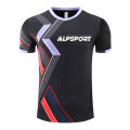 ALP Black Quick Dry Badminton Top T-Shirt,Soccer Tennis Beach Volleyball Jerseys,Professional Sportswear,Quick-drying Clothes,Men's and Women's,Reduce Friction YT-2016-1PCS. 