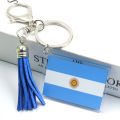 World Flag Football Acrylic Tassel Keychain Brazil Italy France Keyring Soccer Lover Bag Pendant Collection Jewelry Accessories. 