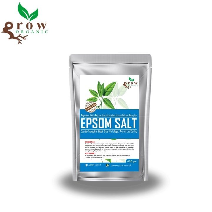 Epsom Salt 400 gm for Plant Growth & Development |Contains Magnesium Sulfate | Water Soluble Plant Fertilizer | Prevents yellowing of leaves | Promotes bountiful blooms, tasty fruits, and plant resilience
