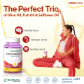 Nutrifactor TriOmega 3-6-9 - Fish Oil, Safflower Oil & Olive Oil with Vitamin E | Brain, Heart & Joint Health | Skin & Eye Support | Immune Booster | 60 Softgels. 