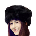 Ladies Girls Female Women Faux Russian Hat Black Fluffy Cossack Holiday Hat S Cap Winter 56Cm. 