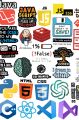 Coding Programming Stickers Pack of 30 for Laptop & Mobile Cover Stickers for Software Engineers 2Inchx2Inch Each Sticker Size. 