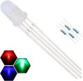 5mm RGB Tri-Color (Red Green Blue Multicolor) 4Pin LED Diodes Common Cathode Diffused Round Lens 29mm Long Lead, Light Emitting Diodes. 