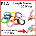 3D PEN FILAMENTS PLA 10 Multicolor Refills for 3D Printing Pen 5 Meter Length Each. 