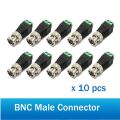 10Pcs Male Metal BNC Connector with DC Connector Plug Screw Terminal. 