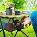 Portable Folding Table Storage Net Shelf Bag Stuff Mesh For Picnic Outdoor Camping BBQ Kitchen Folding Table Rack Outdoor Desk. 