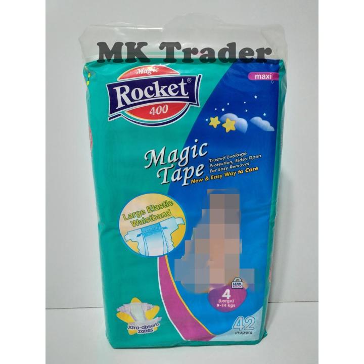 Rocket Magic Tap diapers(Size :4 Large, 9 to 14 Kg) 42 Diapers