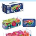 Concept Musical Bus Toy For Kids, 3D Bus Toy With 360 Degree Rotation, Gear Transparent Bus Toy With Lighting & Sound Effects. 