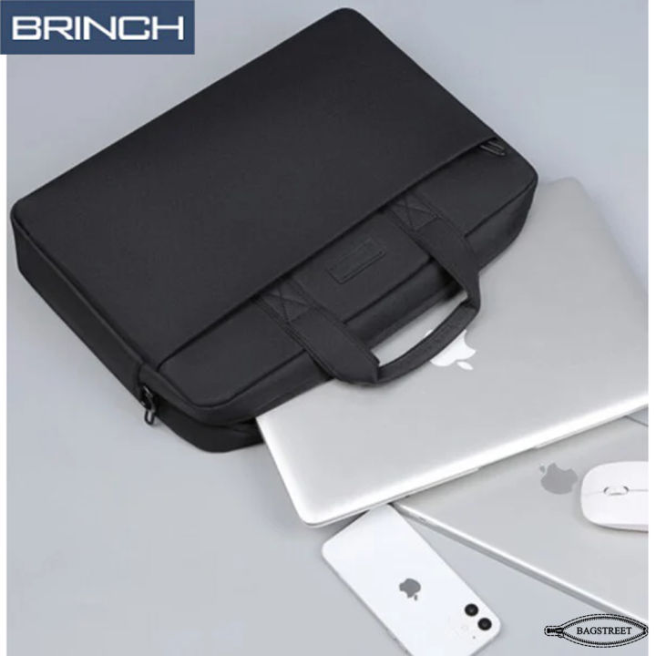 BRINCH%2015.6"%20Laptop%20Sleeve%20Business%20Briefcase%20Compatible%20With%20Laptop/Macbook,%20Notebook%20Computer%20Waterproof%20Polyester%20Briefcase%20Shockproof%20Sleeve%20With%20Back%20Zipper%20Pocket%20&%20Trolley%20Belt%20-%20Image%208